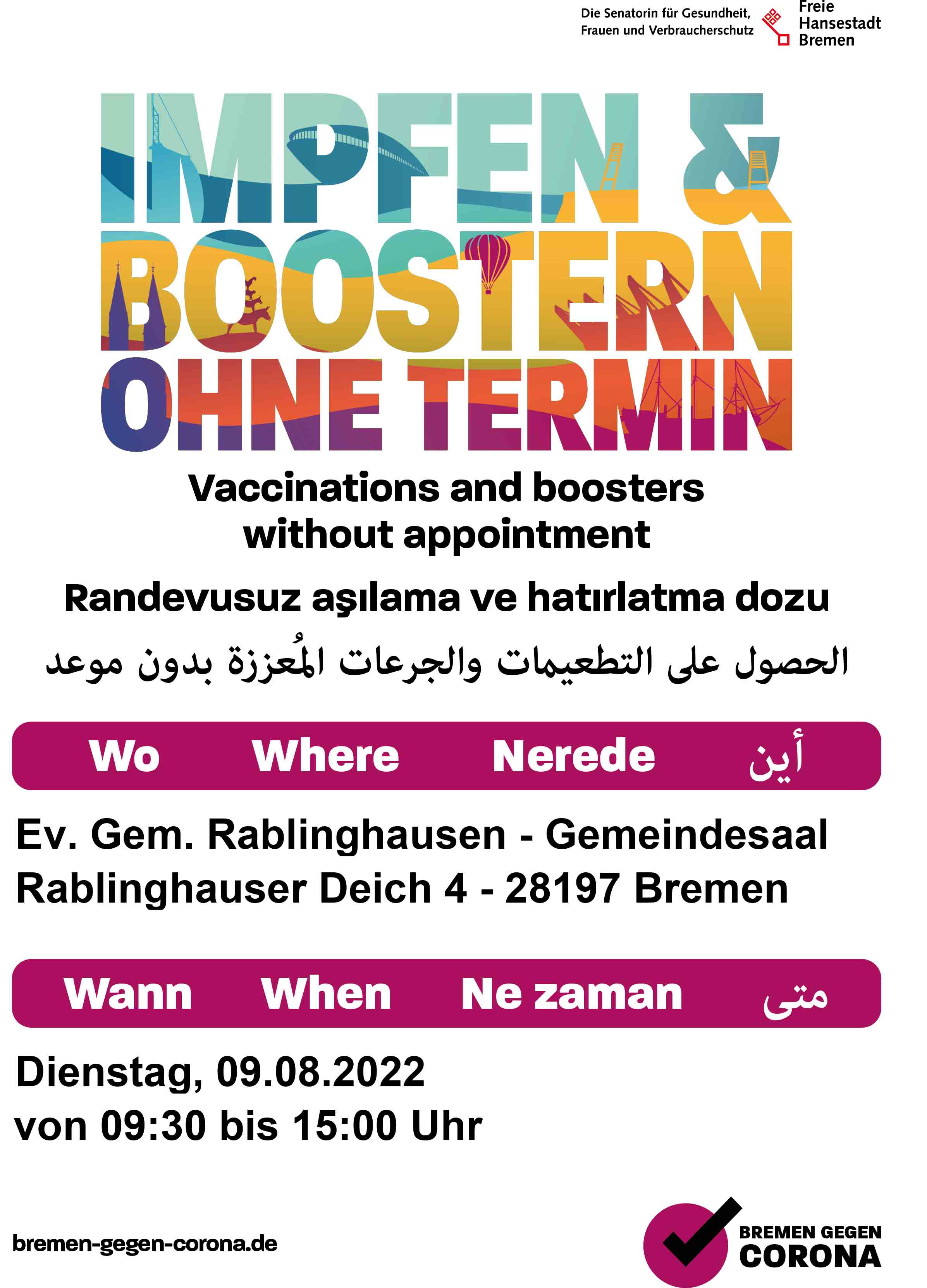Poster A4 Ev Kirche Rablinghausen August 1