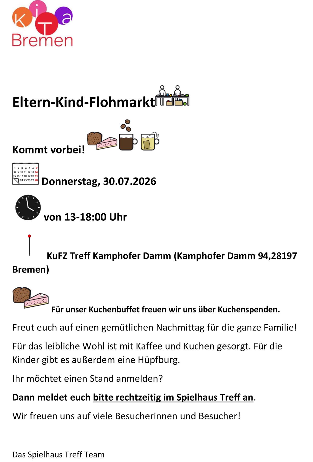 Eltern Kind Flohmarkt Sommerferien 2026
